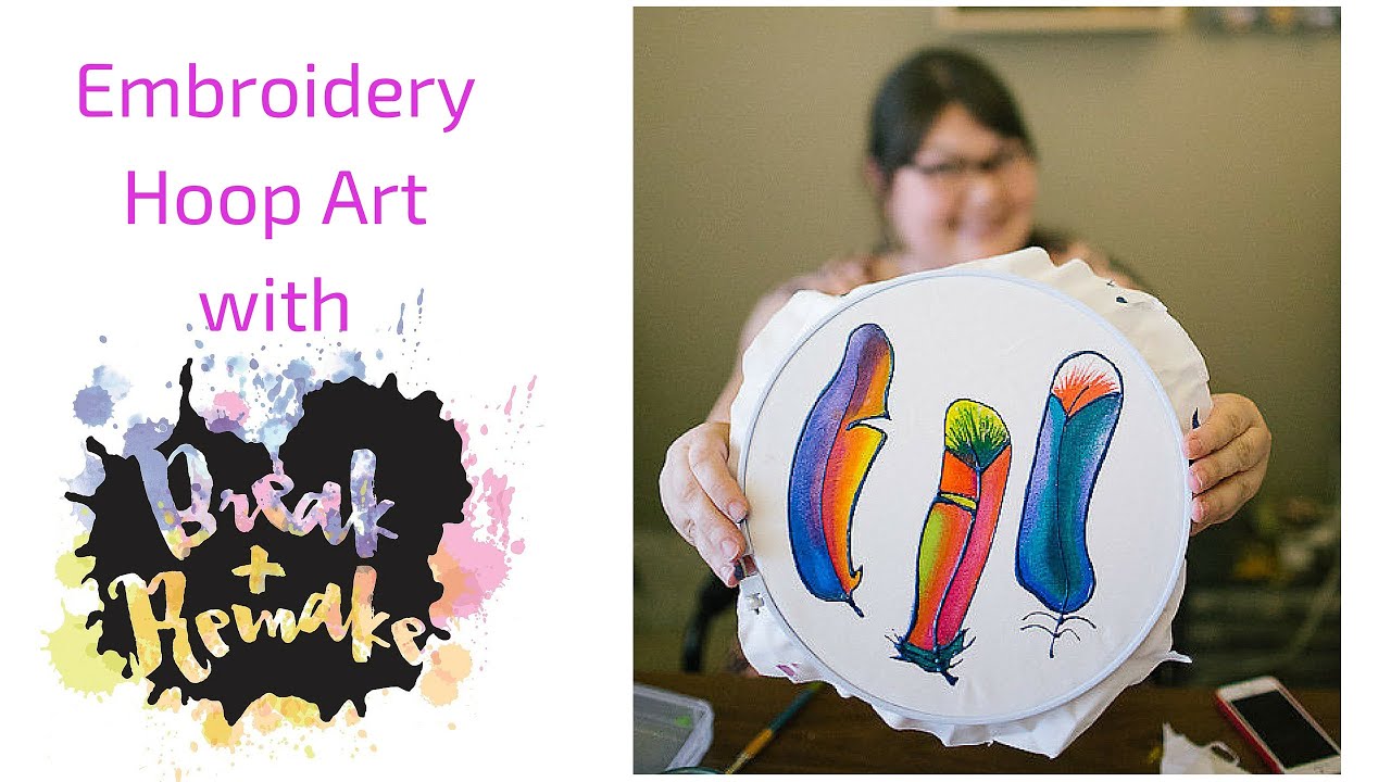 DIY Embroidery Hoop Art use fabric paint and embroidery hoops as a