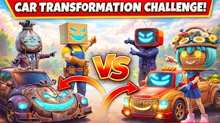 'Magic Wand Car Challenge: TV HEAD & Flower BASKET & Box HEAD VS Money BAG