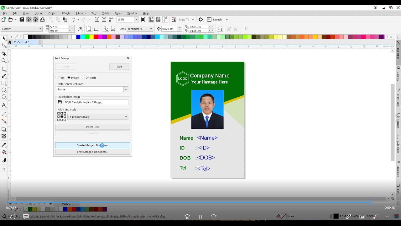 How to link multi photo ID cards in coreldraw ...