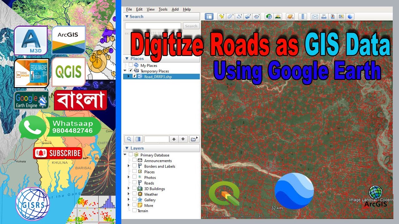 Make Route By Google Earth | How to Digitize Roads Using Google Earth ...