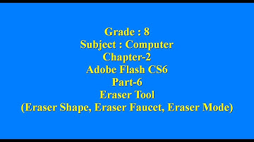 8th Computer Chapter 2 Adobe Flash CS6 Part 6 Eraser Tool