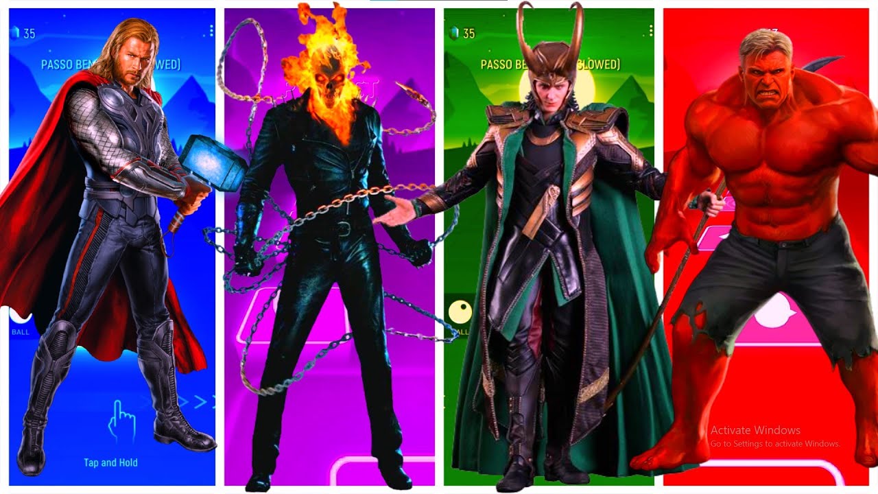 Тор 🆚 Призрачный всадник 🆚 Локи 🆚 Красный Халк