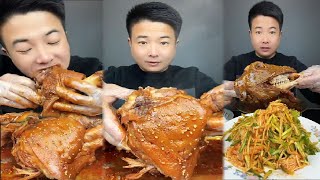 Mukbang Eating | Asmr Mukbang | Chinese Food Pig Elbows With Enoki Mushrooms And Steaming Sheep Head