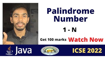 Palindrome number from 1- 100 Java Program | computers Prateik Sharma ICSE 2022 java #icse #Icse2022