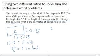 Using two different ratios to solve sum and difference word problems