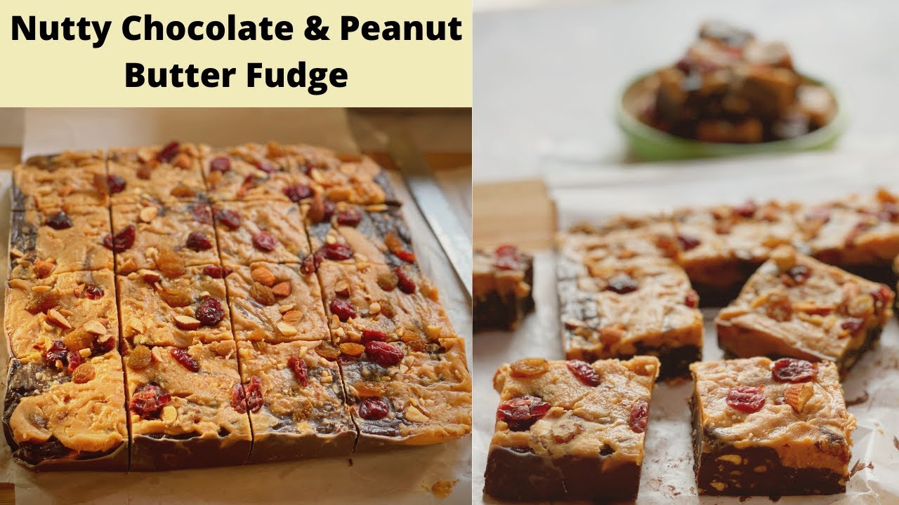 Nutty Chocolate & Peanut Butter Fudge | Easy Chocolate Peanut Butter Fudge Recipe | Deepali Ohri