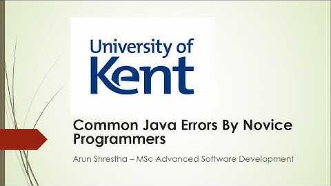 Java Mistakes by Novice Programmers 1 - Cannot resolve Symbol