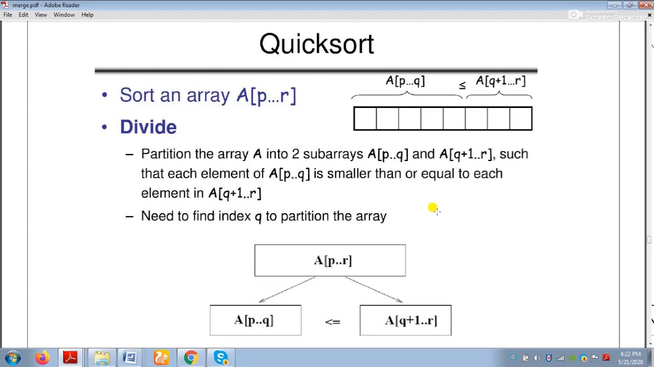 Quick sort part 1 - YouTube