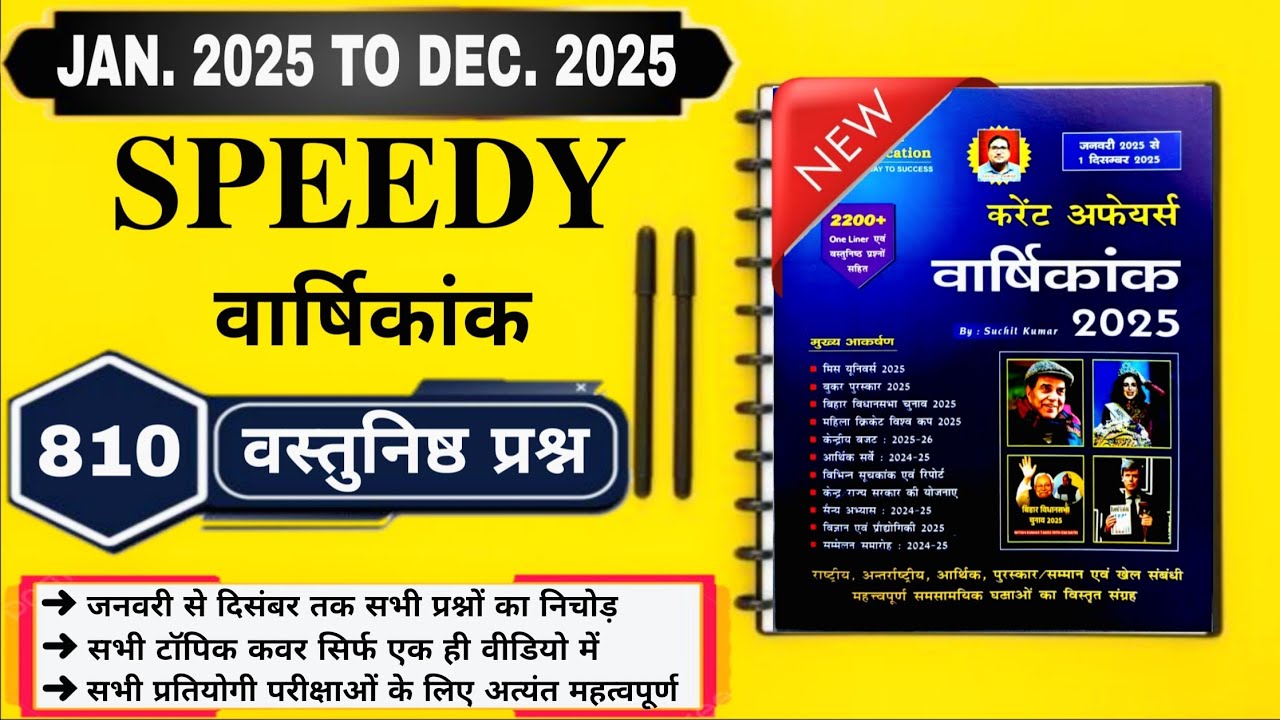 Speedy current affairs 2025 | speedy current affairs objective question |