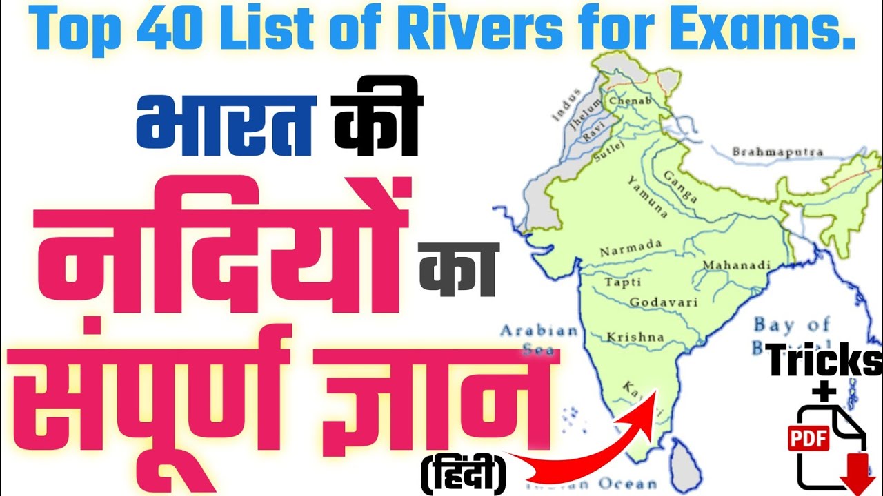 भारत की नदियों का सम्पूर्ण ज्ञान, Indain Rivers in hindi, Indian river