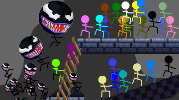 Escape the Zombie Venom - Survival Stickman Race in Algodoo