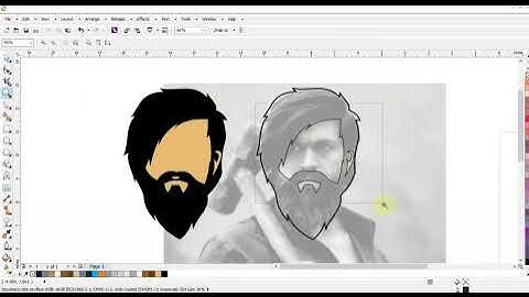 How to Create Face Character Icon in Coreldraw - KGF Rocky Handsome Bread Face Vector-Ahsan Sabri