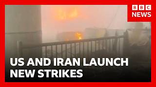 US and Iran launch new strikes, as Kuwait says airport hit by Iranian drones | BBC News