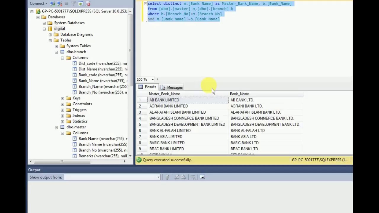 Data Reconciliation - Excel upload to Database and using SQL query ...