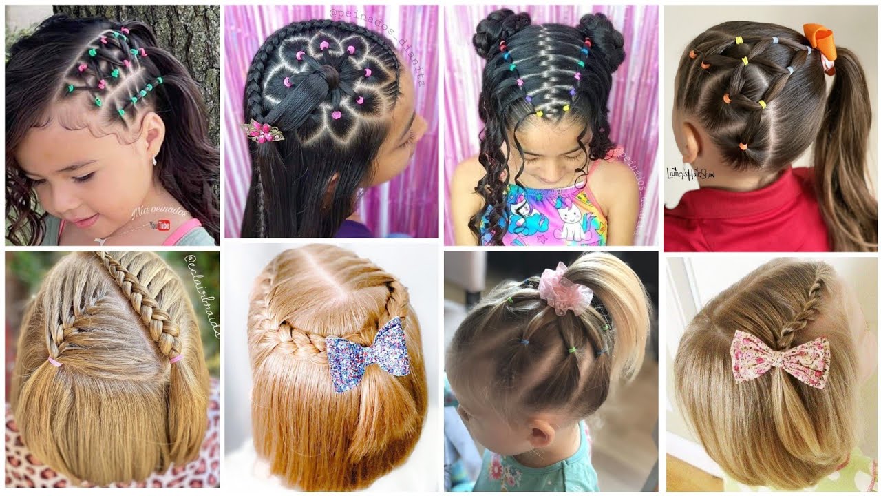 Quick &Stylish Hairstyles For Baby Girls Of 2 To 6Year Girls| Short Hair  Hairstyles With Rubber band - YouTube
