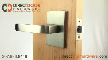 Emtek Breslin Lever with Modern Rectangular Rosette in Satin Nickel