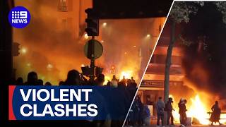 Chaos in France as cost of living protests turn violent | 9 News Australia