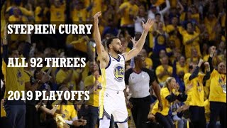 Stephen Curry ALL 92 THREES in the 2019 Playoffs | UNREAL