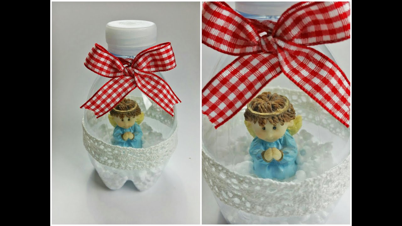 Tutorial: bottiglia/pallina di natale ( riciclo diy ) youtube Oggetti di natale fai da te