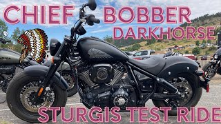 Indian Chief bobber Darkhorse test ride @sturgismotorcyclerally @Indian_Motorcycle