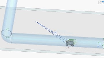 Robot in pipe simulation