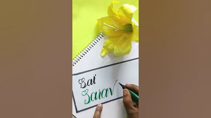 "Sai Saravana" Name calligraphy brush pen writing | whatsapp status 💕| #shorts #youtubeshorts#viral