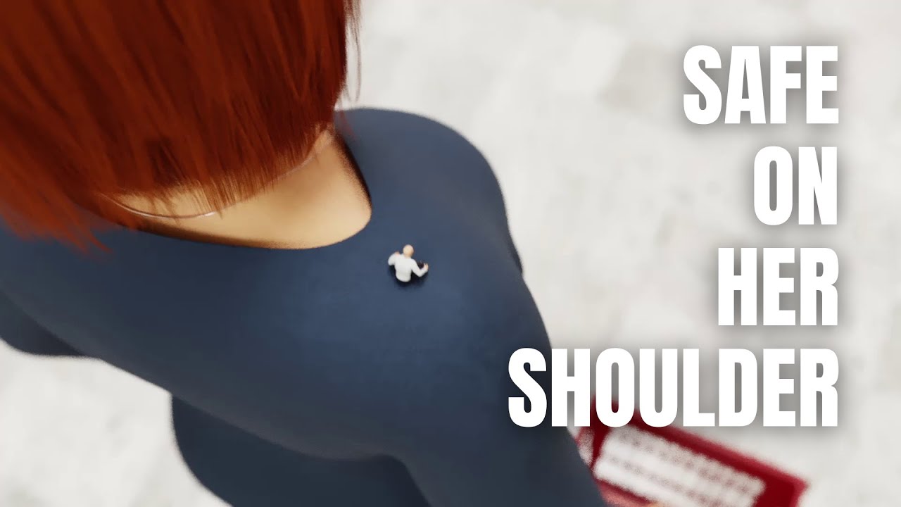 Safe On Her Shoulder | Giantess Animation