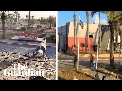 Israeli tanks crush I love Gaza sign and take control of Palestinian side of Rafah crossing