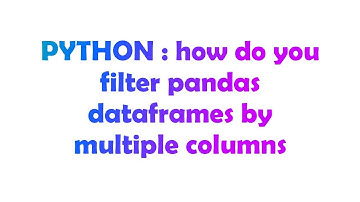 PYTHON : how do you filter pandas dataframes by multiple columns