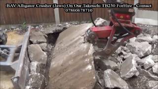 bav alligator crusher hydraulic jaws on takeuchi tb230 part 2