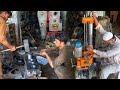 Engine Block Cylinder Boring and Honing Complete Procedure | Boring Engine Block | Mechanical Skills