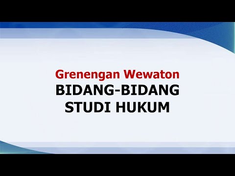 Bidang-Bidang Studi Hukum