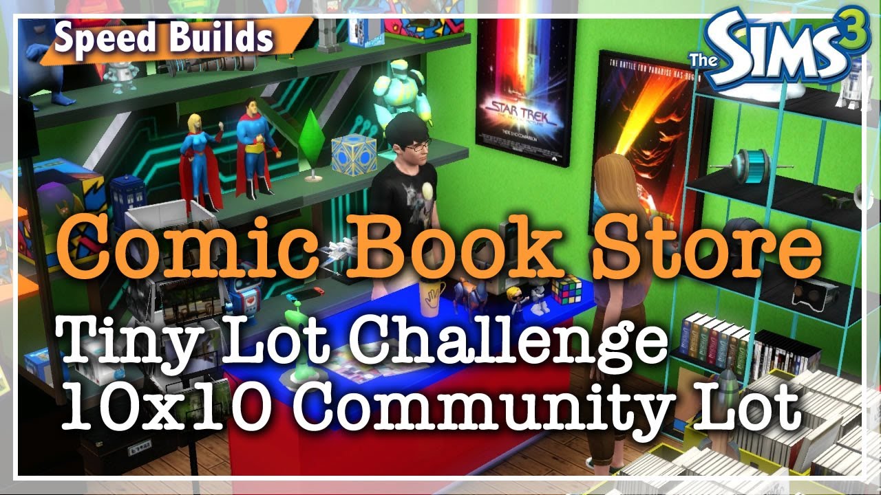 Plumbob Comics - Nerd Shop! | 10x10 Lot Build Challenge! | Sims 3 Speed  Build with CC - YouTube