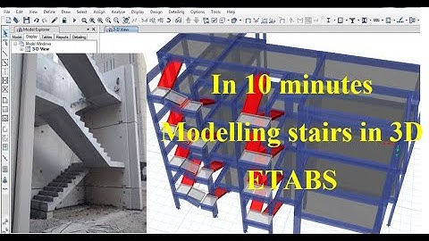 In 10 minutes, how to model stairs in 3D in the ETABS program with the help of AutoCAD