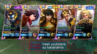 5 MAN GLOBAL/YOUTUBERS di MCL!?😱(Gila banget!)- Mobile Legends