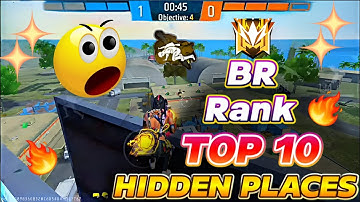 TOP 10 HIDDEN PLACES IN BERMUDA MAP 🤯🥵 | BR Rank Push Trick | Garena Free Fire | Free Fire India