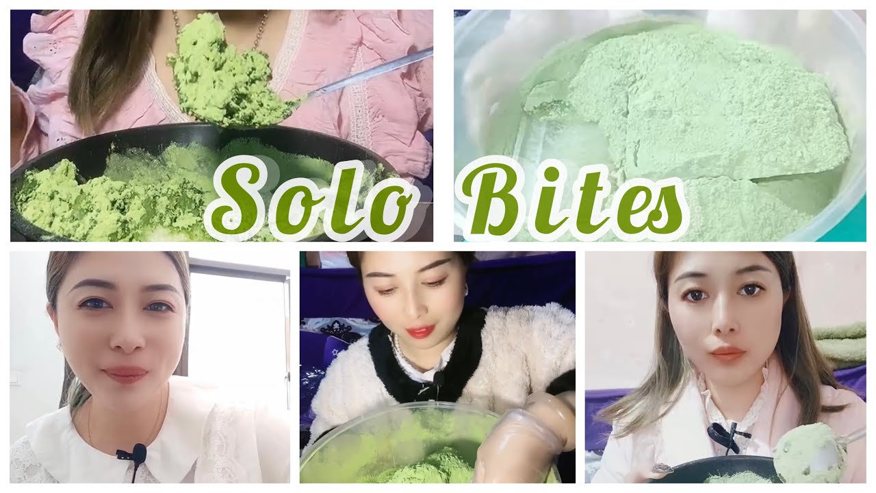 ASMR: Heavy Matcha ice | Hard ice eating| White ice eating | Solo Bites | V-Good Crunchy ice