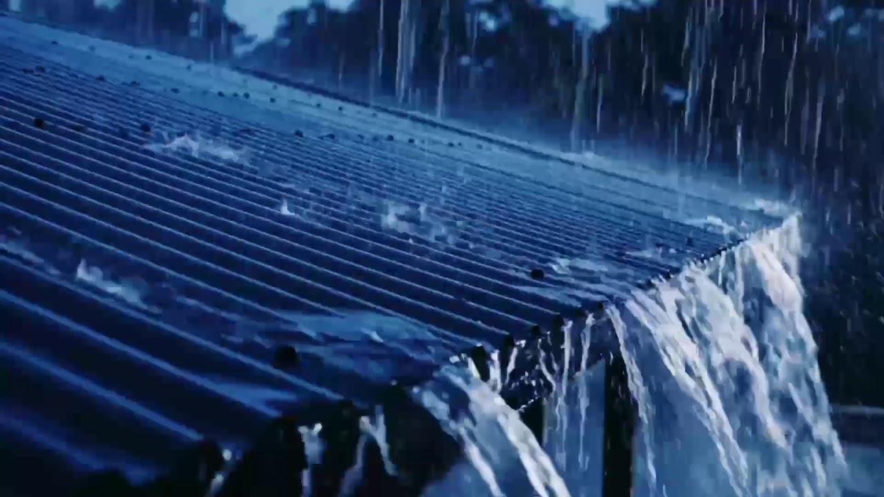 Dark Night Heavy Rain ASMR in the Countryside, Massive Rainfall Pounding Tin Roofs Repeatedly 72