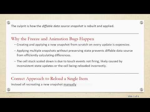 Fixing UICollectionView Freezes and Cell Update Issues with NSDiffableDataSourceSnapshot