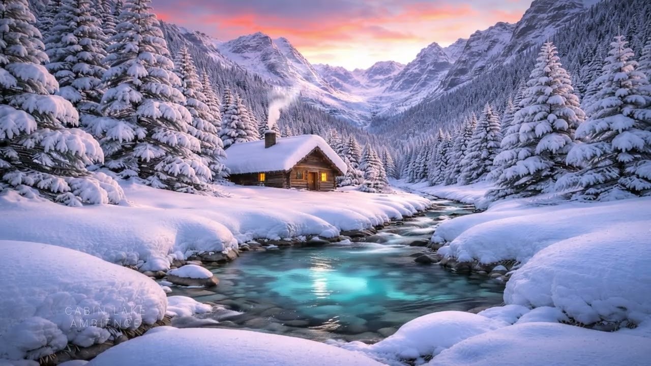 Winter Creek in Snow 8H #32 | Calm Water Sounds for Deep Sleep 4K | Lengau Lee