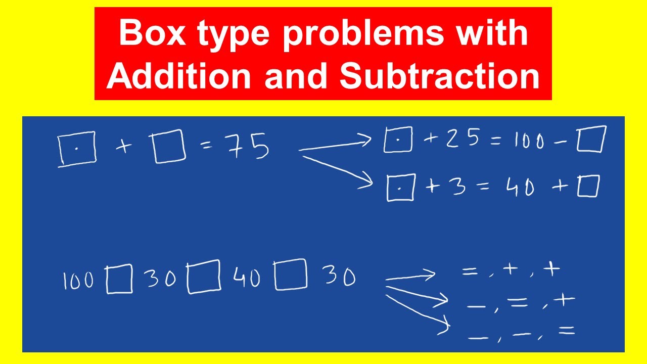 Give And Take Math Problem Give and Take Ch 12 | Class 3 Maths | Box type Addition and Subtraction ...