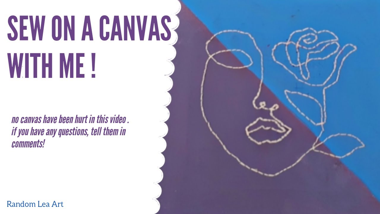 68 More Sewing Line Art Embroidery On Canvas PNG JPG