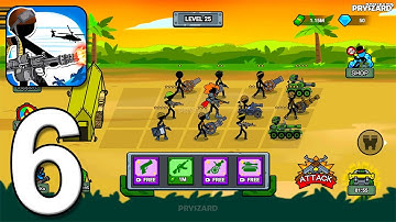 Stickman Warfare: Shooting War - Gameplay Walkthrough Part 6 - Stickman Army (iOS, Android)