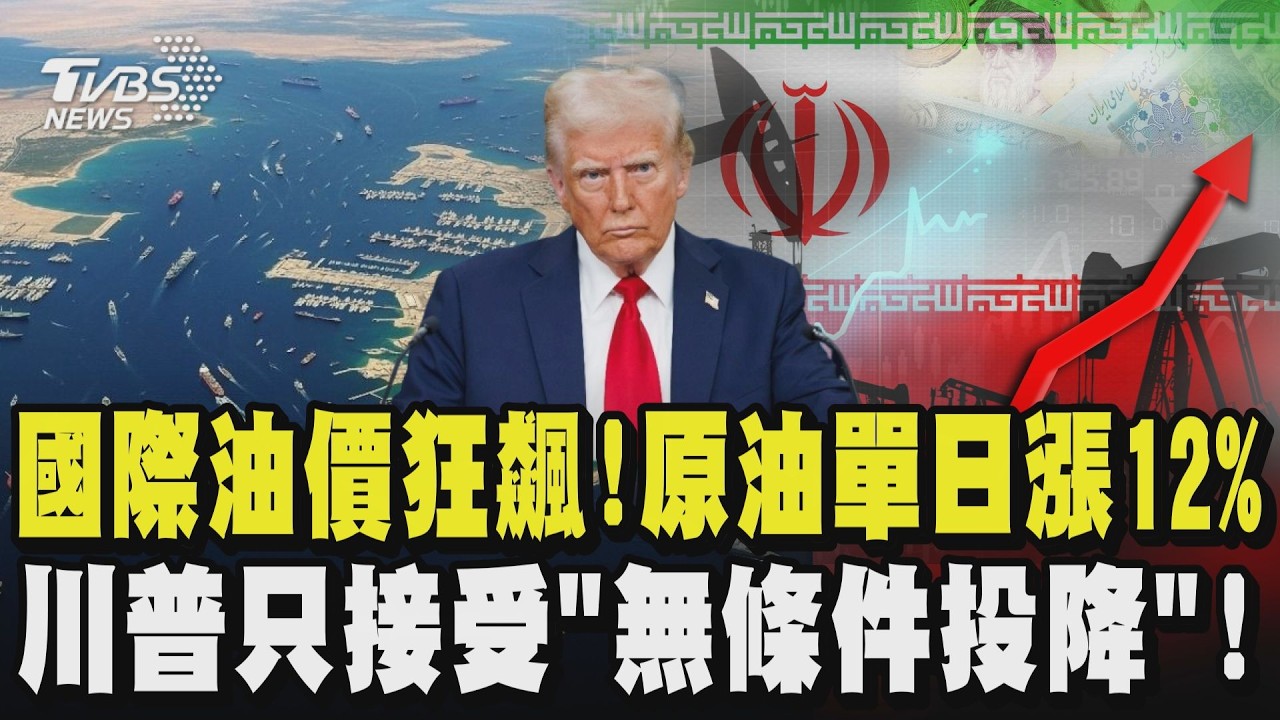 國際油價狂飆! 石油出不了荷姆茲海峽 原油單日漲12%  川普要求「無條件投降」白宮:打到伊朗無法再戰｜TVBS新聞網 @tvbsnews24live