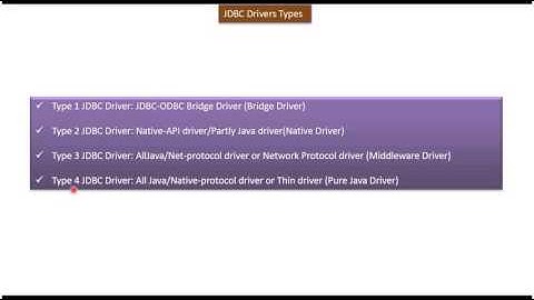 JDBC Driver Types