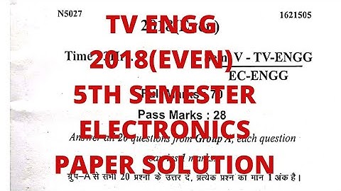 TELEVISION ENGG 2018(EVEN) PAPER SOLUTION 5TH SEM EC