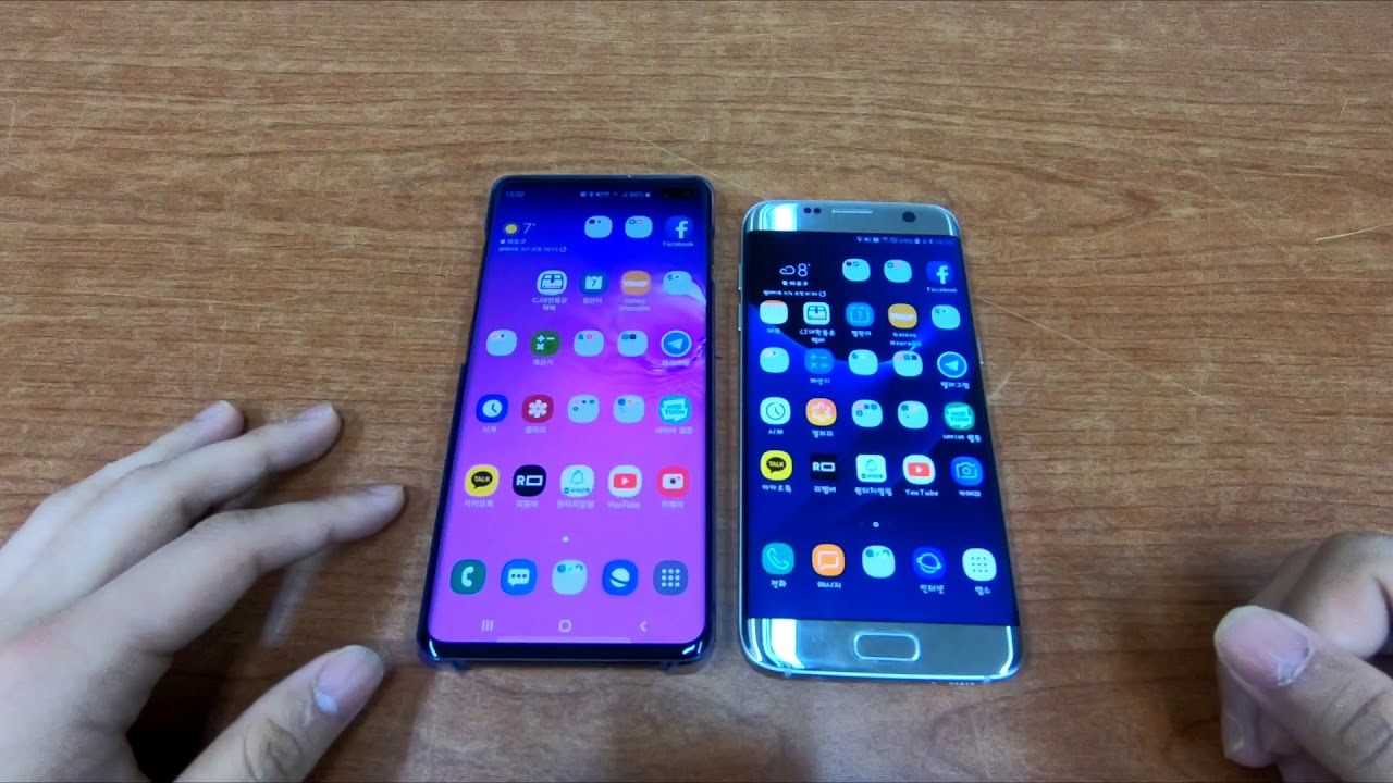 갤럭시 S10+ vs S7 Edge 전면 지문 속도 비교 (feat.갤럭시 Note 9) YouTube