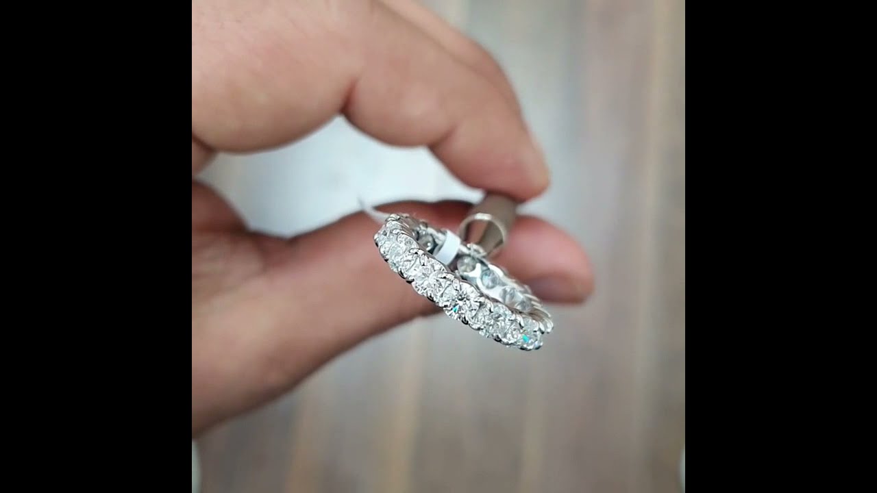 Sparkling Round Diamond Full Eternity Ring in UK Hallmarked Platinum