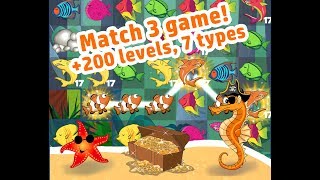 Pirate Seahorse match 3: find the treasure screenshot 2
