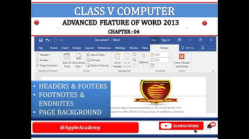 CLASS 5 COMPUTER CHP 4 ADVANCED FEATURES OF WORD 2013